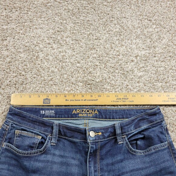 Arizona Jeans Women's 15 Bootcut Mid Rise Stretch Denim Dark Wash - Picture 2 of 7